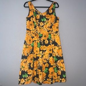 Jones New York Yellow & Brown flower dress- 10